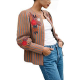 Women's  Ptinted Puff Sleeve Jacket
