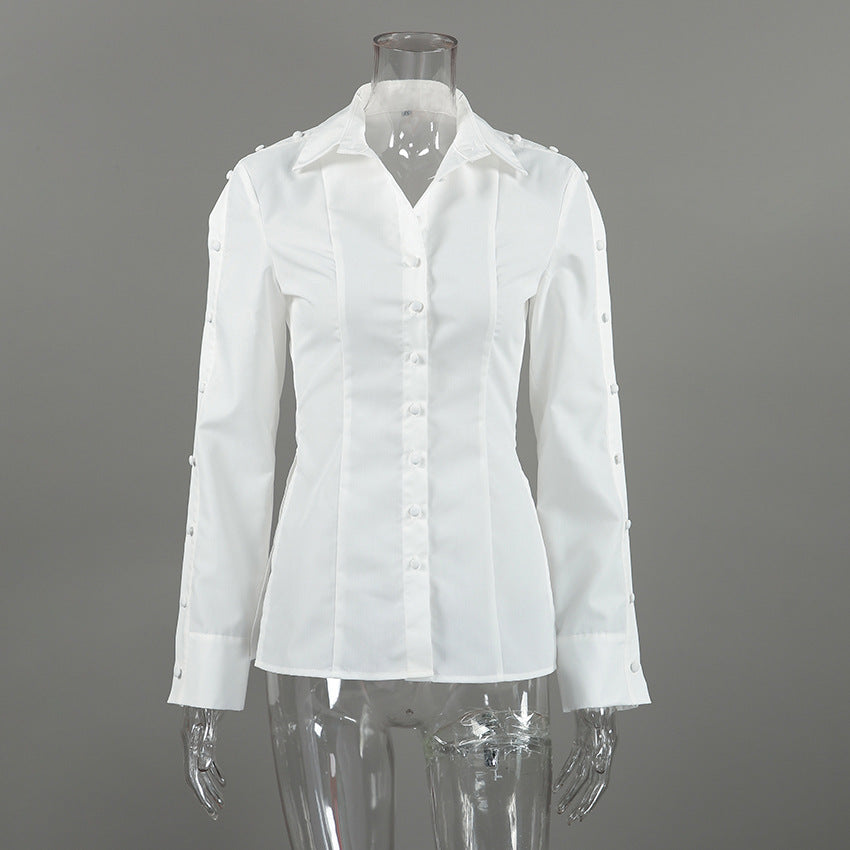 Women's Slim Fit Button Down Shirt Top