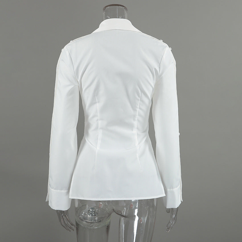 Women's Slim Fit Button Down Shirt Top