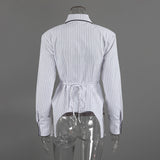 Women's Striped Button Down Shirt Top