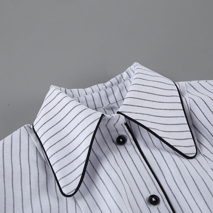 Women's Striped Button Down Shirt Top