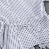 Women's Striped Button Down Shirt Top