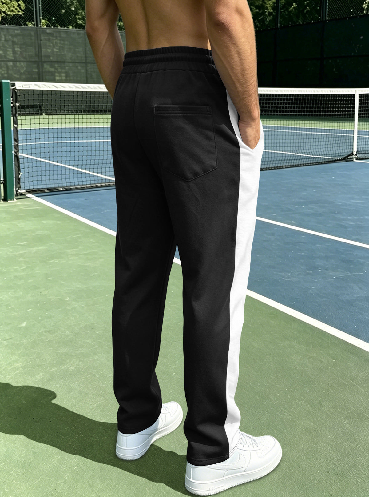 Men's Color Block Drawstring Track Pants
