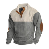 Men's Ribbed Henley Neck Long Sleeve Top