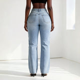 Women's Eyelet Detail Wide Leg Jeans