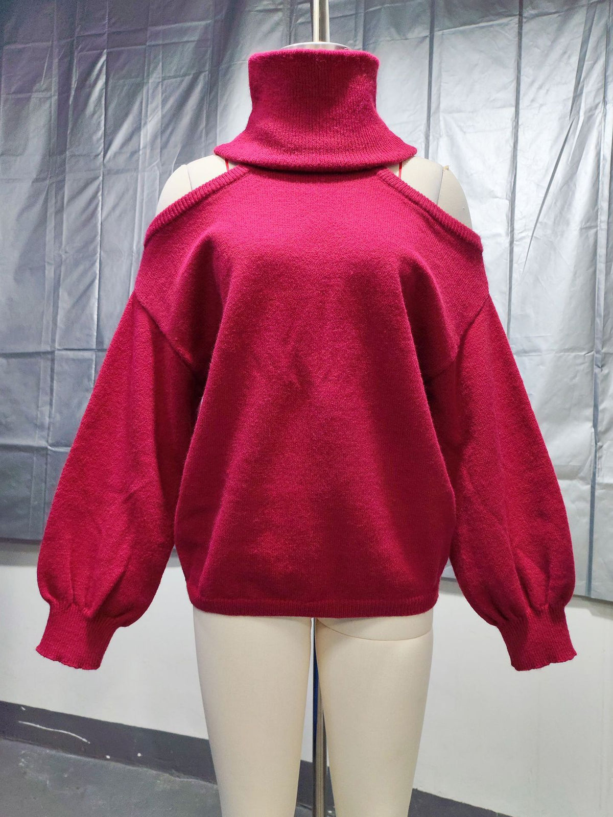 Women's Off Shoulder Turtleneck Sweater