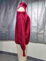 Women's Off Shoulder Turtleneck Sweater
