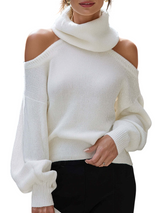 Women's Off Shoulder Turtleneck Sweater