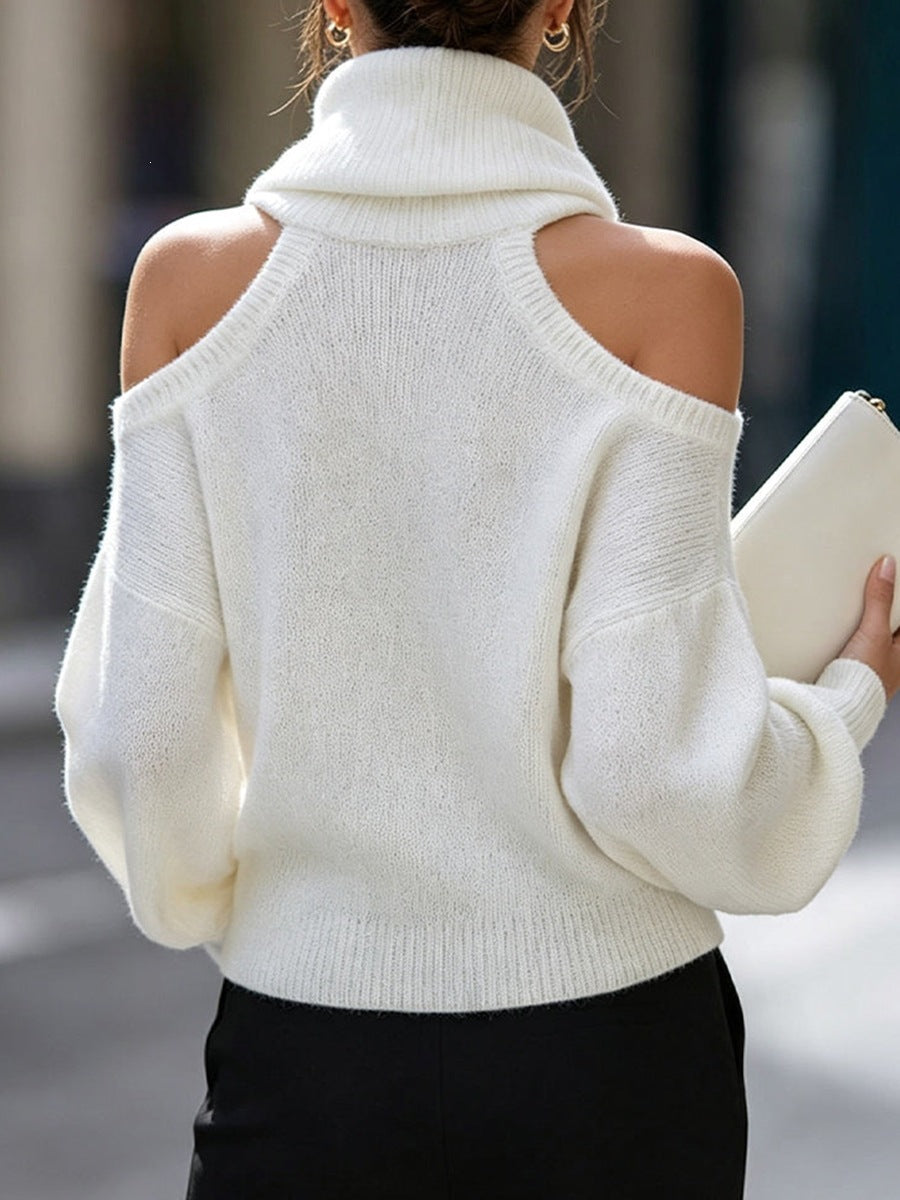 Women's Off Shoulder Turtleneck Sweater