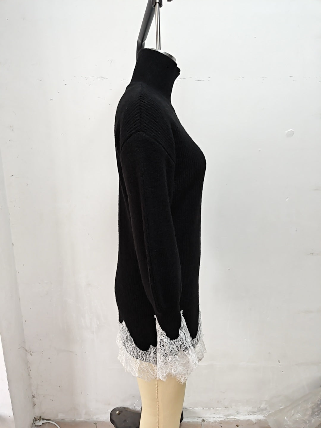Women's Turtleneck Knit Mini Sweater Dress