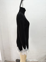 Women's Turtleneck Knit Mini Sweater Dress