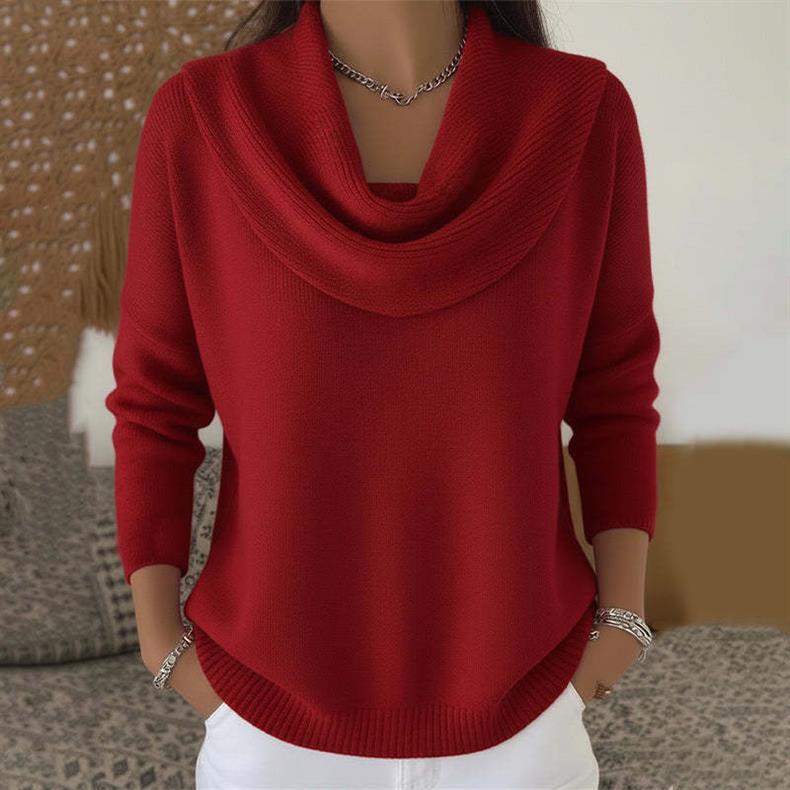 Women's Cowl Neck Long Sleeve Knit Top