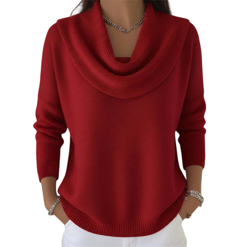Women's Cowl Neck Long Sleeve Knit Top