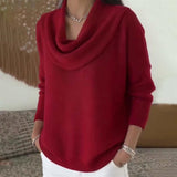Women's Cowl Neck Long Sleeve Knit Top