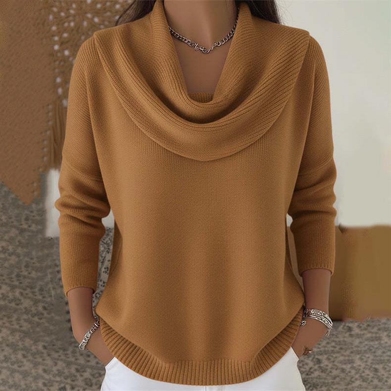 Women's Cowl Neck Long Sleeve Knit Top