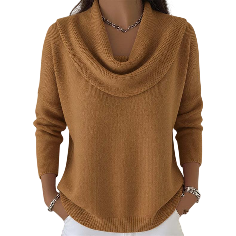 Women's Cowl Neck Long Sleeve Knit Top
