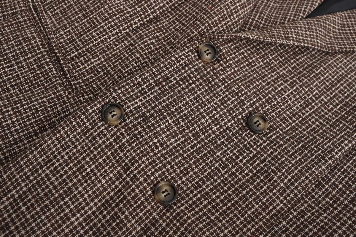Men's Double Breasted Tweed Blazer
