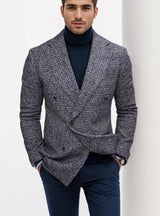 Men's Double Breasted Tweed Blazer