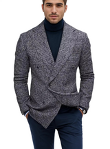 Men's Double Breasted Tweed Blazer