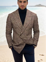Men's Double Breasted Tweed Blazer