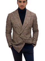 Men's Double Breasted Tweed Blazer