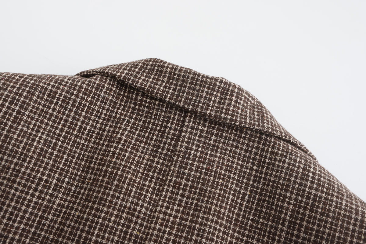 Men's Double Breasted Tweed Blazer