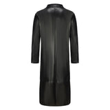 Men's Long Leather Trench Coat