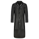 Men's Long Leather Trench Coat