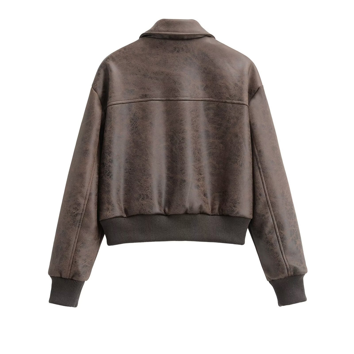 Women's Faux Leather Zip Up Jacket