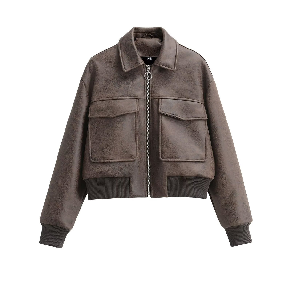 Women's Faux Leather Zip Up Jacket