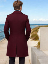 Men's Double Breasted Long Wool Coat