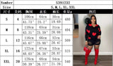 Women's Heart Print V Neck Knit Sweater