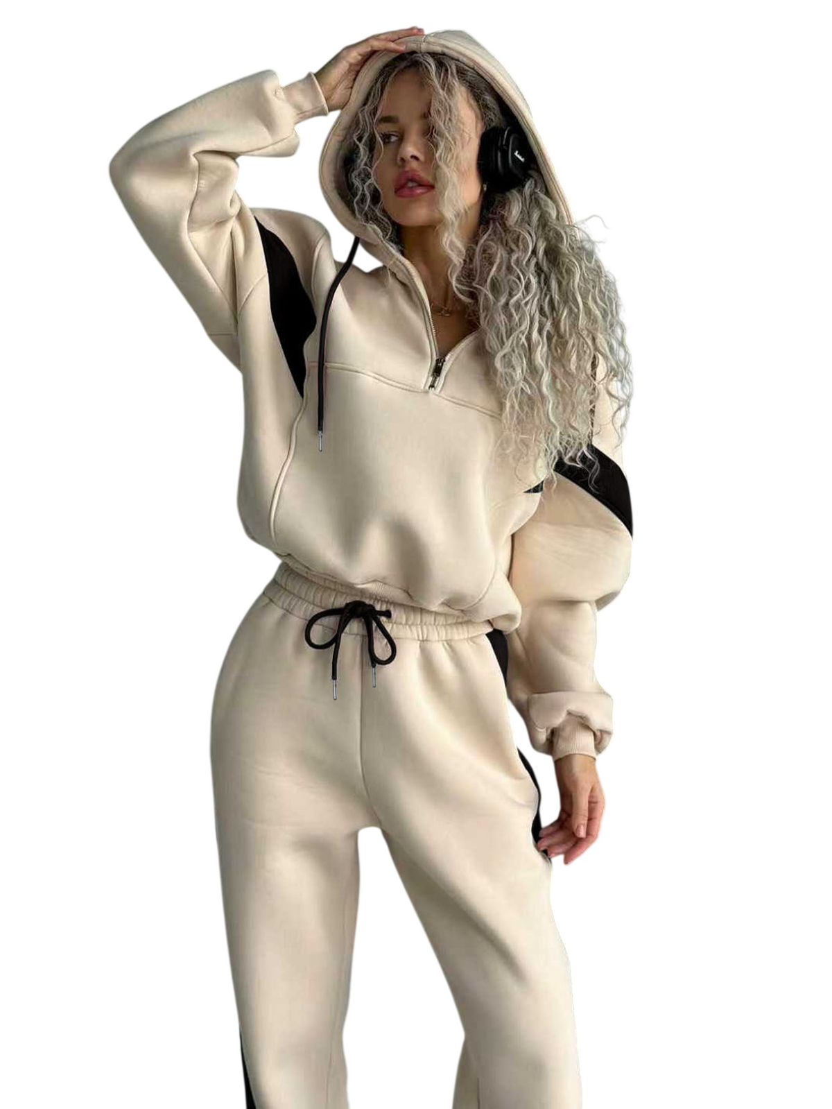 Women's Half Zip Hoodie and Jogger Set