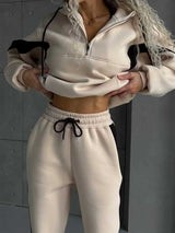 Women's Half Zip Hoodie and Jogger Set
