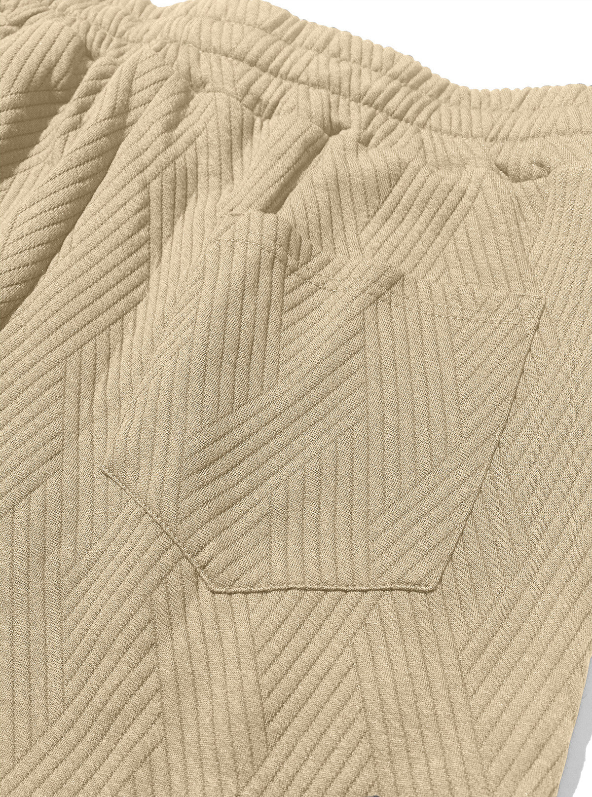 Men's Textured Drawstring Casual Shorts