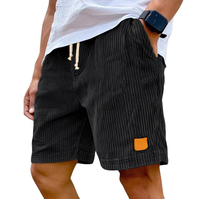 Men's Corduroy Drawstring Casual Shorts