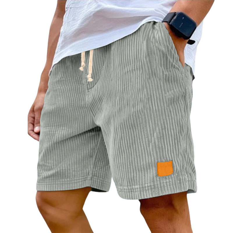 Men's Corduroy Drawstring Casual Shorts