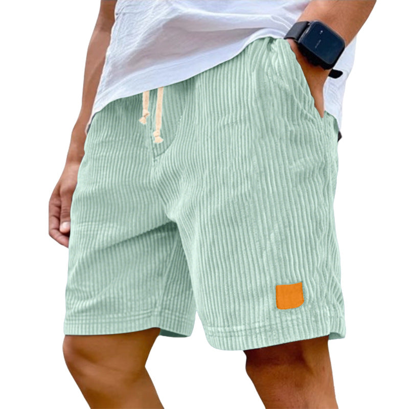Men's Corduroy Drawstring Casual Shorts