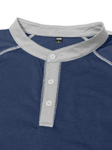 Men's Long Sleeve Henley Shirt with Button Neck