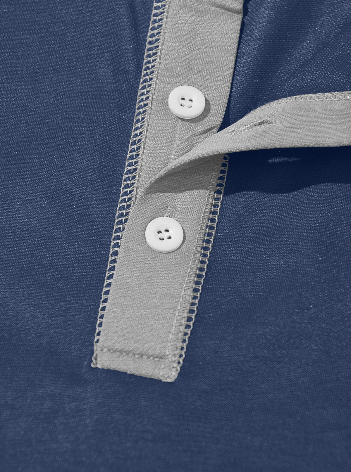 Men's Long Sleeve Henley Shirt with Button Neck