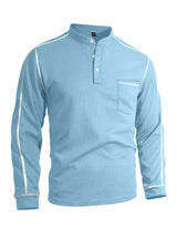 Men's Black Long Sleeve Henley Top