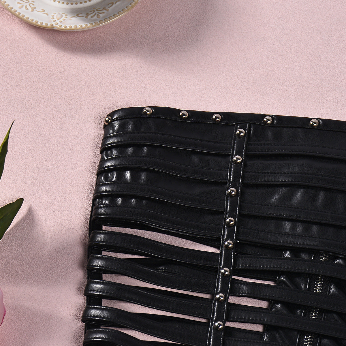 Women's Black Strapless Corset Top