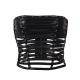 Women's Black Strapless Corset Top
