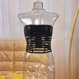 Women's Black Strapless Corset Top