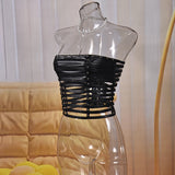 Women's Black Strapless Corset Top