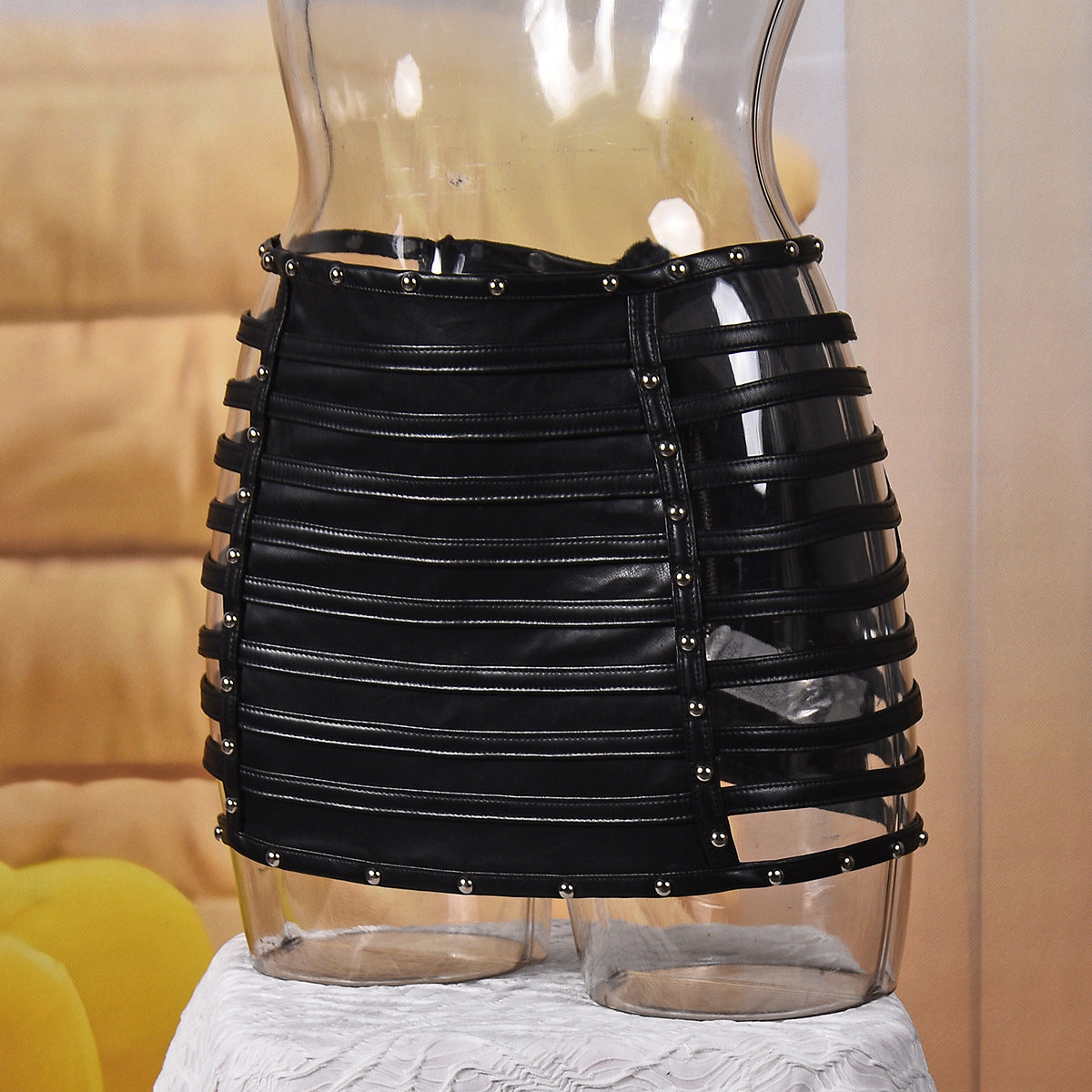 Women's   Faux Leather Mini Skirt