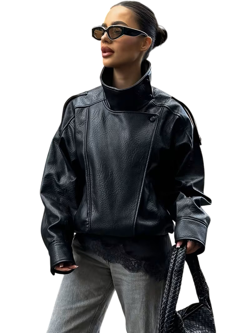 Women's  Faux Leather Biker Jacket