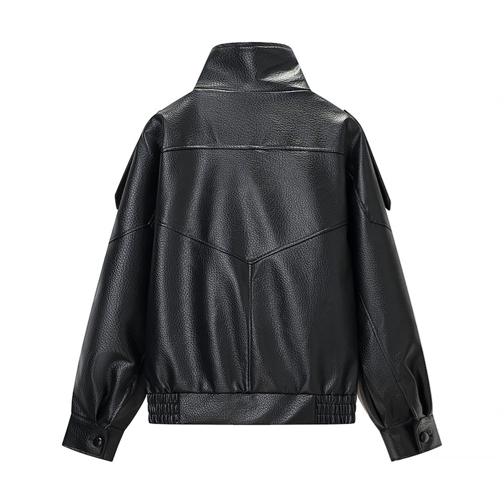 Women's  Faux Leather Biker Jacket