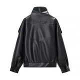 Women's  Faux Leather Biker Jacket