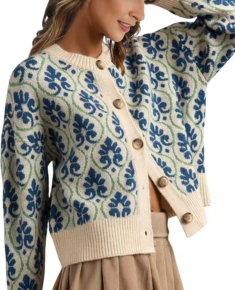 Women's  Floral Knit Jacket